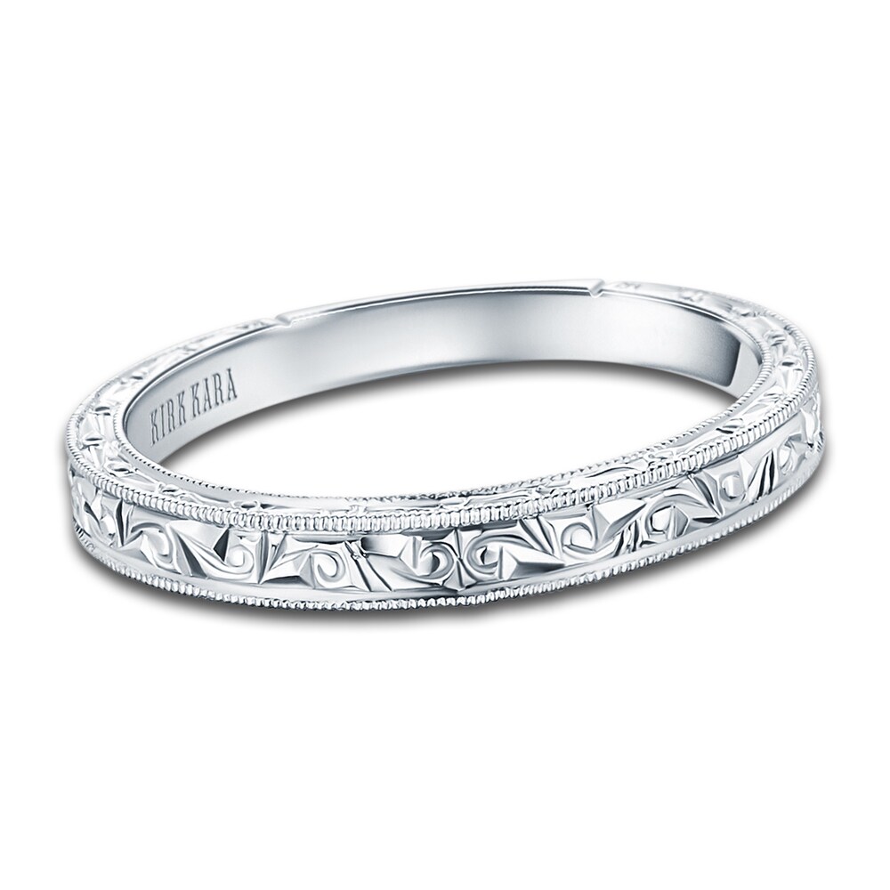 Kirk Kara Engraved Wedding Band Platinum s2BQi7SW