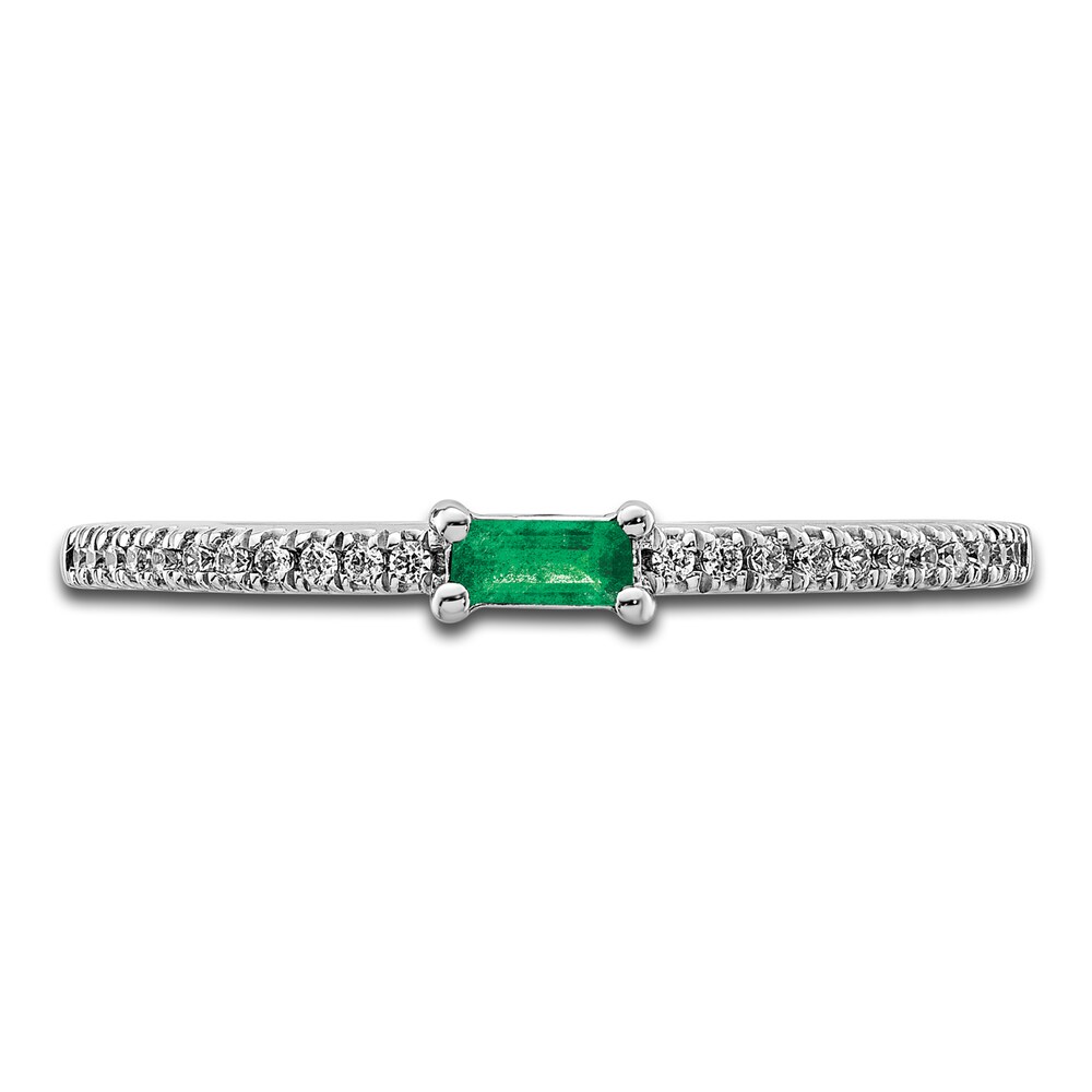 Natural Emerald Wedding Band 1/15 ct tw Round 14K White Gold s2aLwmir