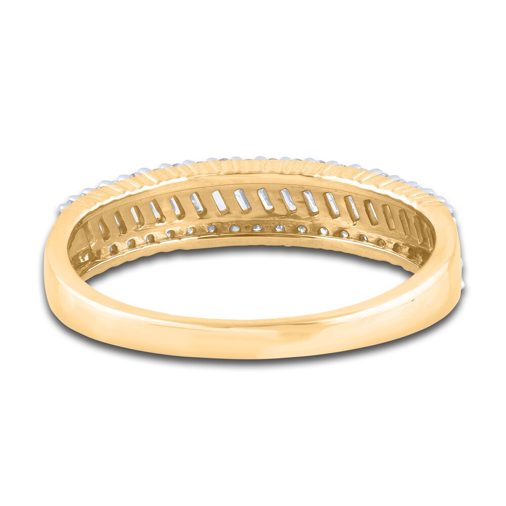 Diamond Slant Anniversary Band 1/2 ct tw Baguette/Round 14K Yellow Gold s7OzOe7q