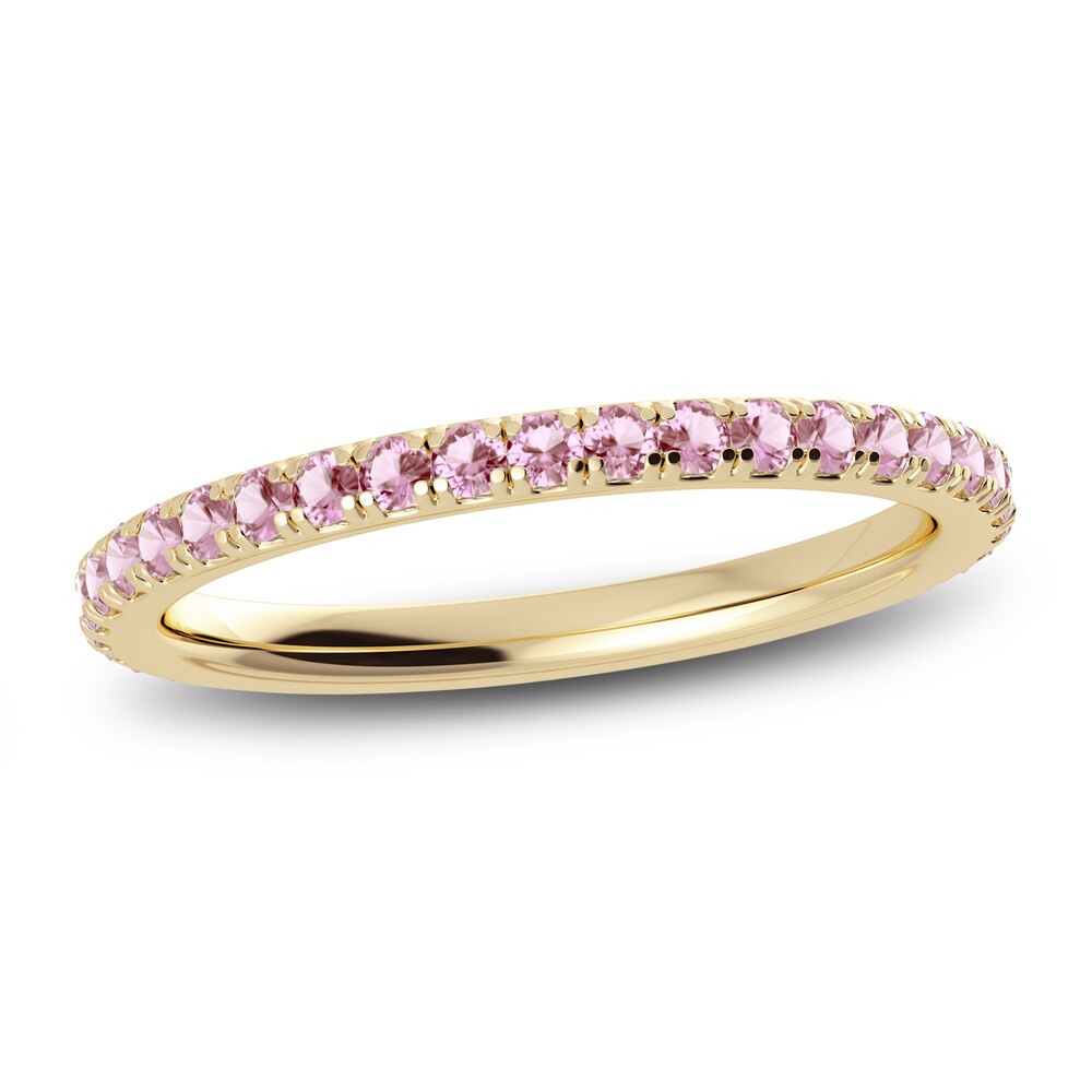 Juliette Maison Natural Pink Tourmaline Eternity Ring 10K Yellow Gold s885vEwX [s885vEwX]