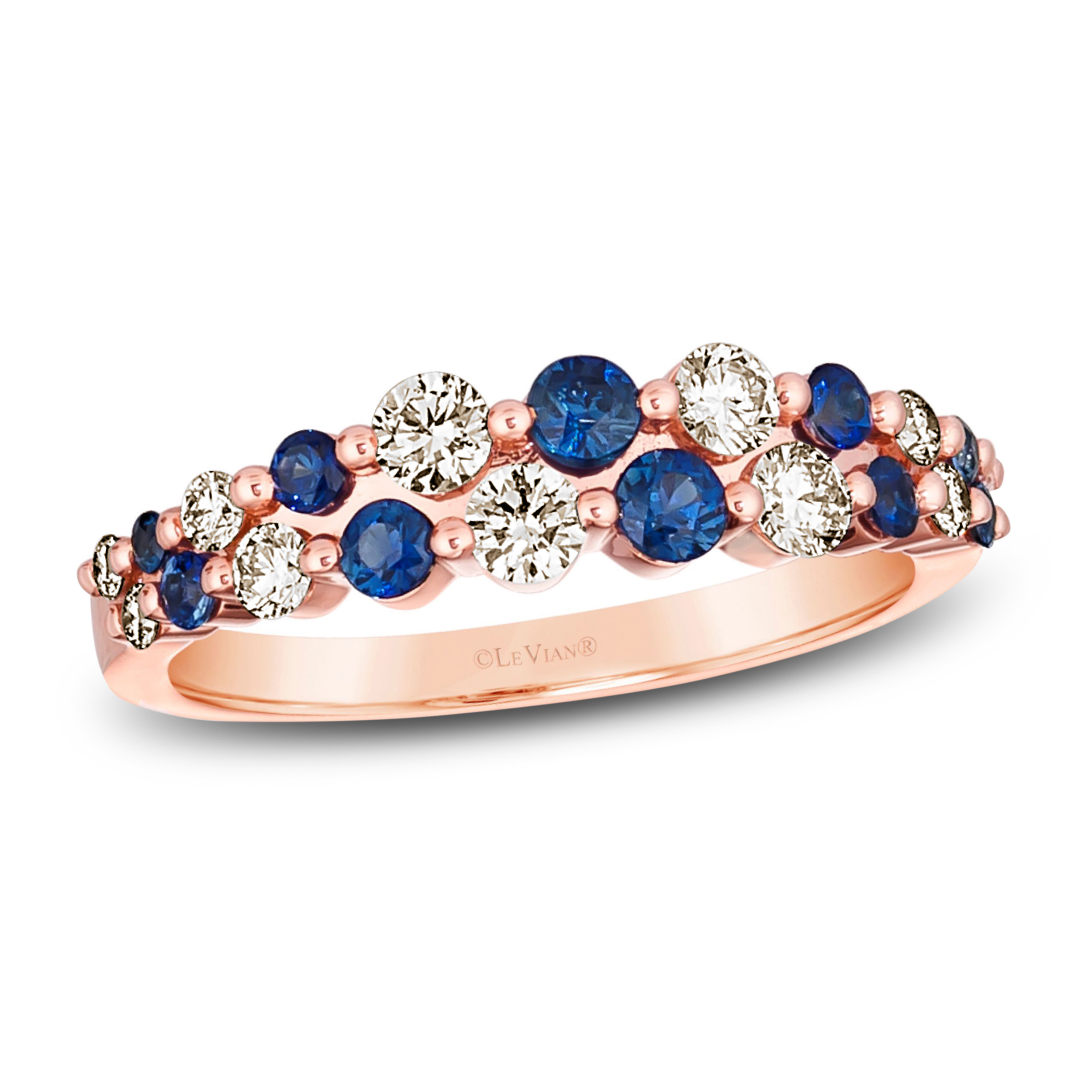 Le Vian Natural Blue Sapphire Ring 1/2 ct tw Diamonds 14K Strawberry Gold s93Fz946