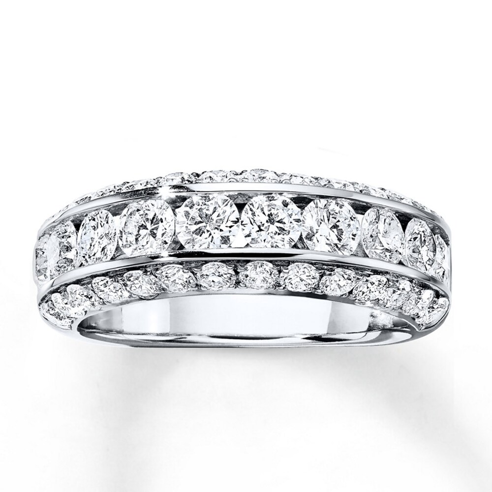 Diamond Anniversary Band 2 ct tw Round Ideal-cut 18K White Gold sA7w3LGB [sA7w3LGB]