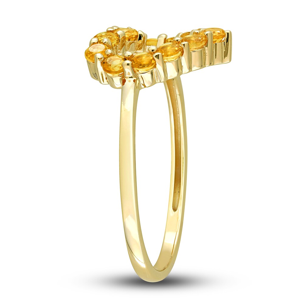 Natural Citrine Heart Ring 10K Yellow Gold sE10zgNi