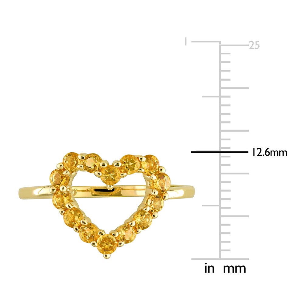 Natural Citrine Heart Ring 10K Yellow Gold sE10zgNi