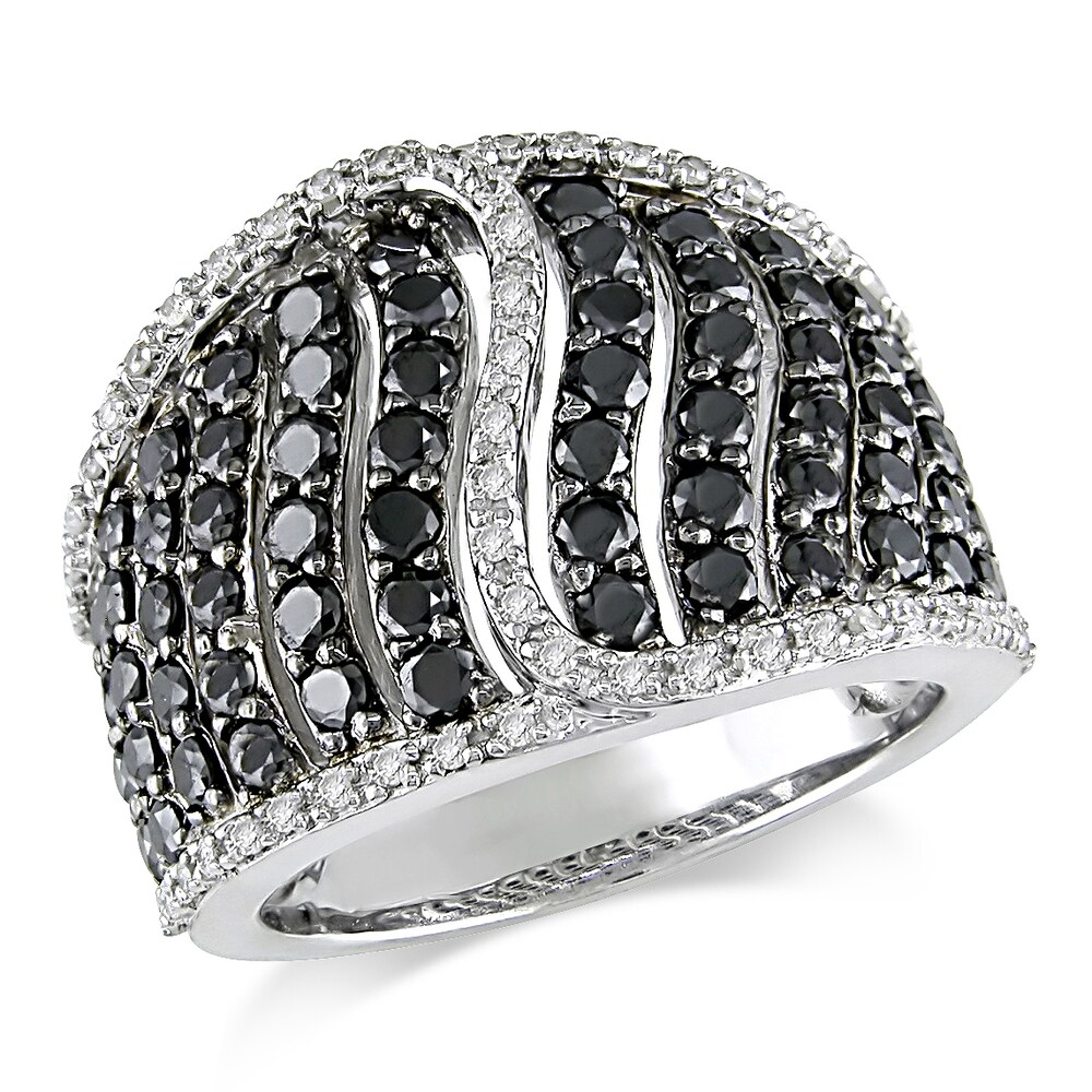 Black & White Diamond Band 2 ct tw Round Sterling Silver sgwJFiG5 [sgwJFiG5]