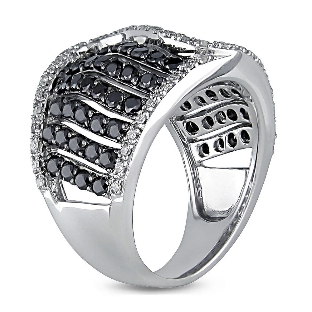 Black & White Diamond Band 2 ct tw Round Sterling Silver sgwJFiG5