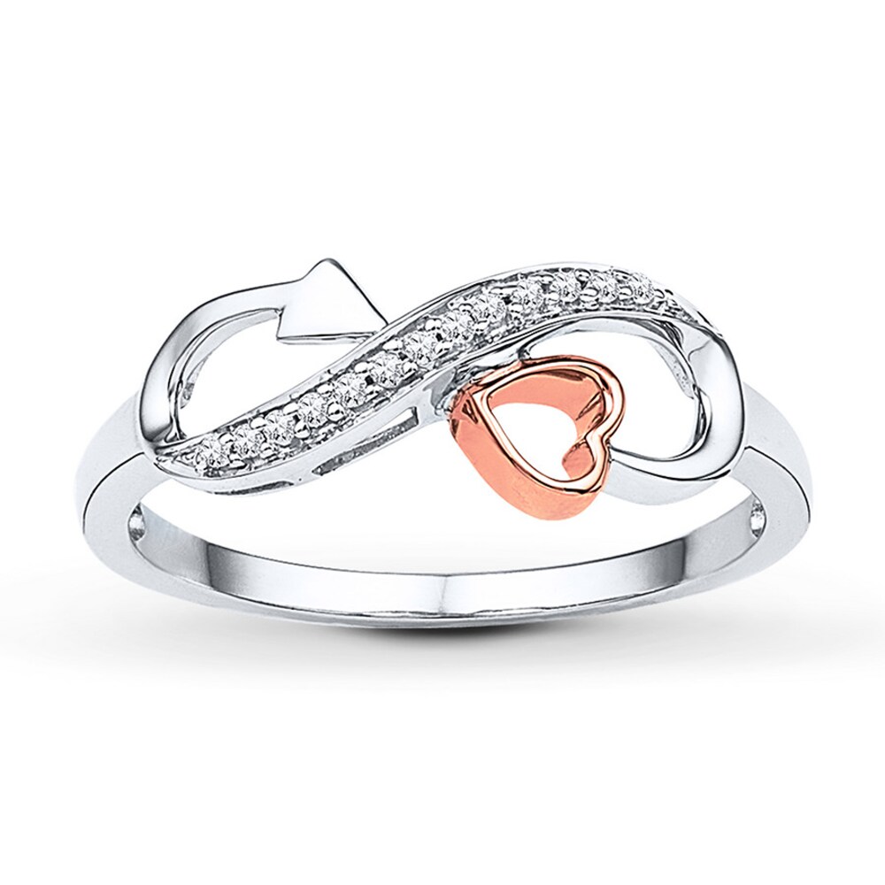 Infinity Ring 1/20 ct tw Diamonds Sterling Silver/10K Gold shAJzYO6