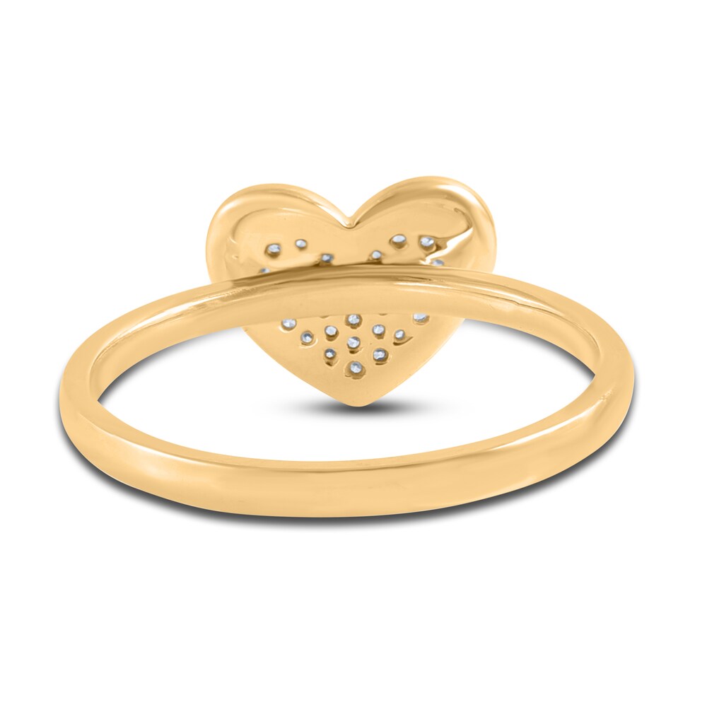 Diamond Heart Ring 1/10 ct tw Round 14K Yellow Gold skOy6yS9