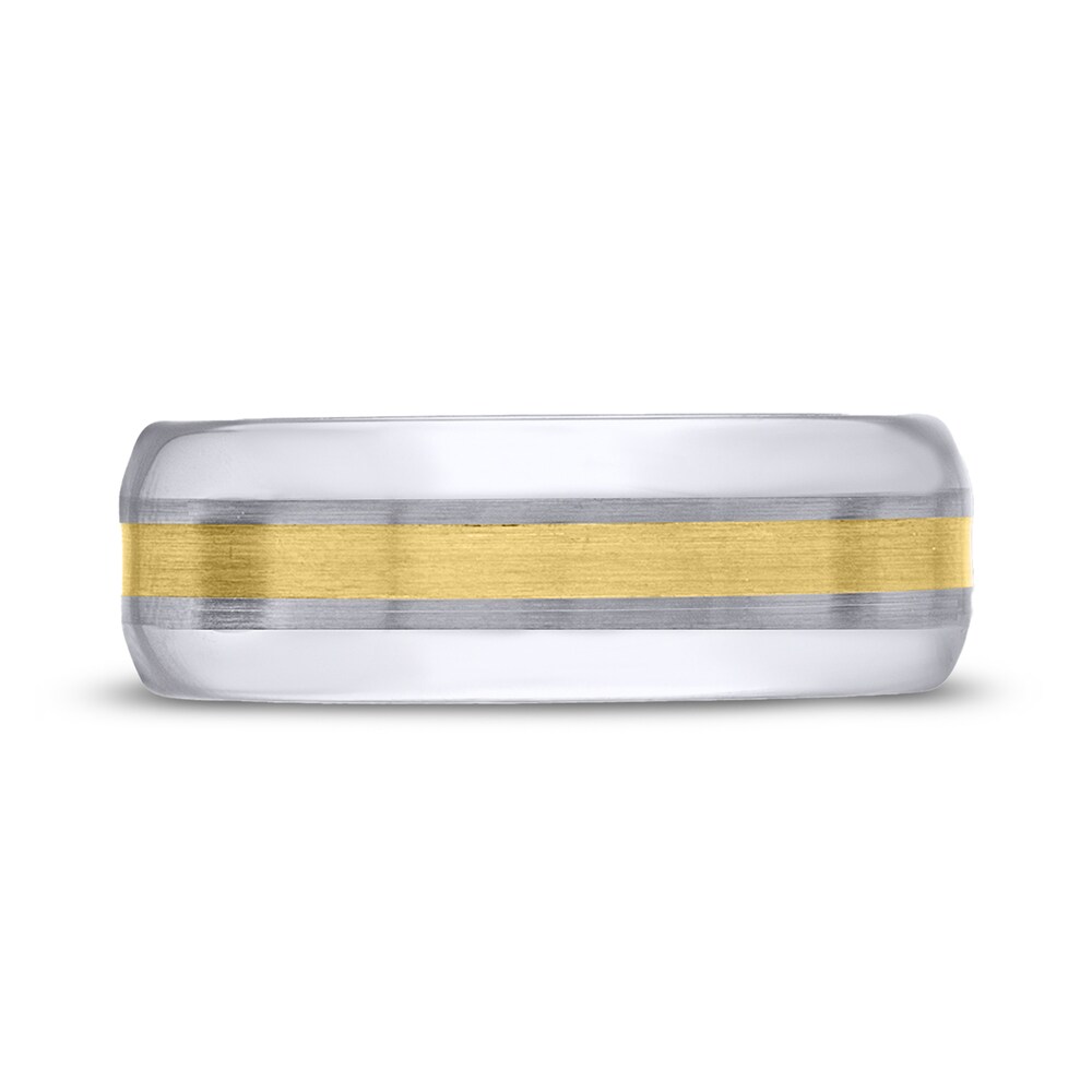 Ring Black Tungsten/10K Yellow Gold snAwx93F