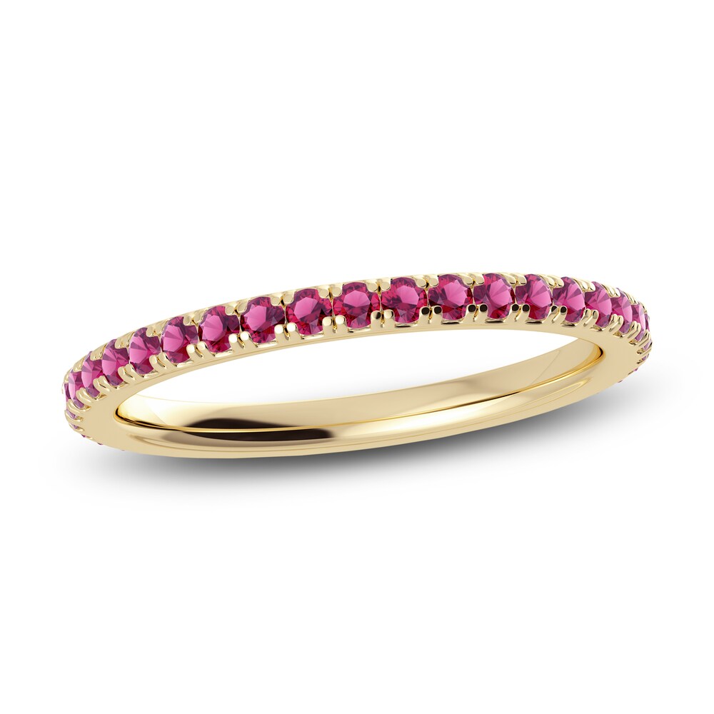 Juliette Maison Natural Rhodolite Garnet Eternity Ring 10K Yellow Gold spQDQHmA [spQDQHmA]