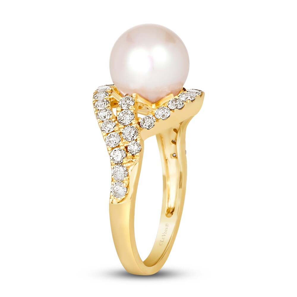 Le Vian Cultured Freshwater Pearl Ring 7/8 ct tw Diamonds 14K Honey Gold t0WSfl90