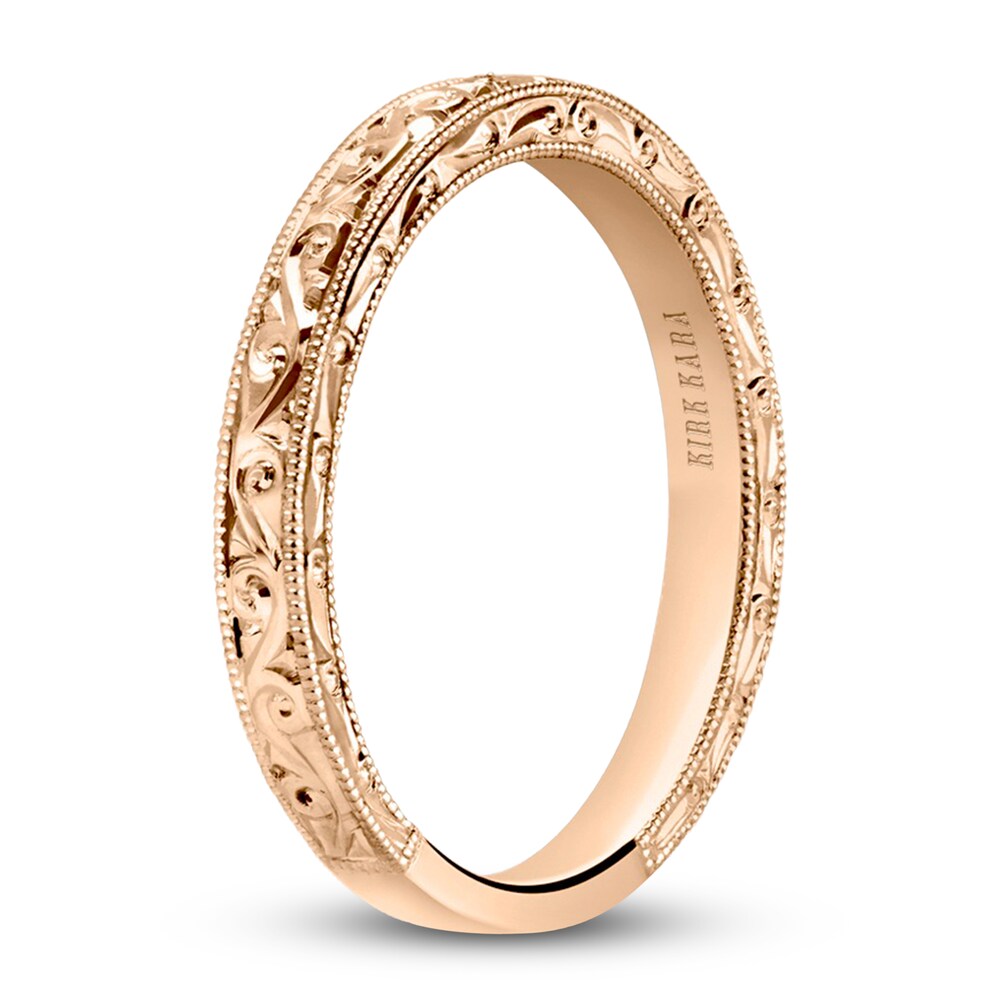 Kirk Kara Engraved Milgrain Wedding Band 14K Rose Gold t0ti9wgD