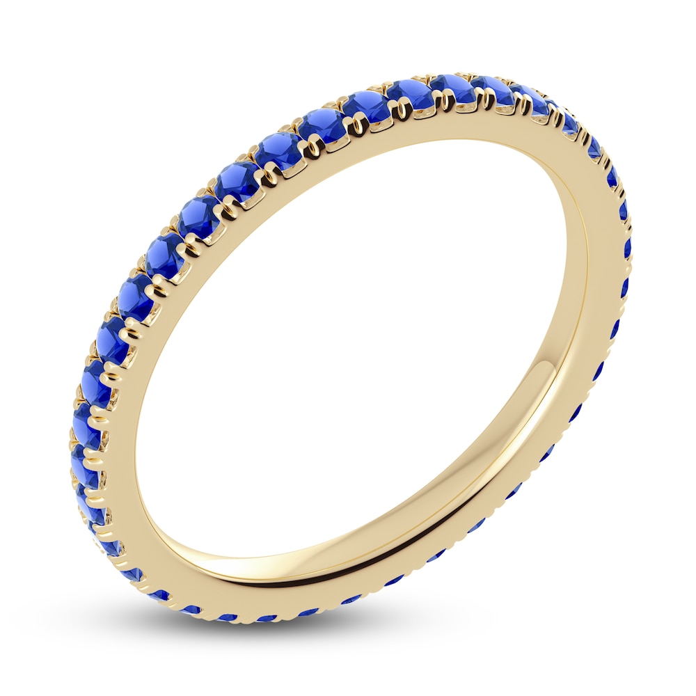 Juliette Maison Natural Blue Sapphire Eternity Ring 10K Yellow Gold t2qlNcs2