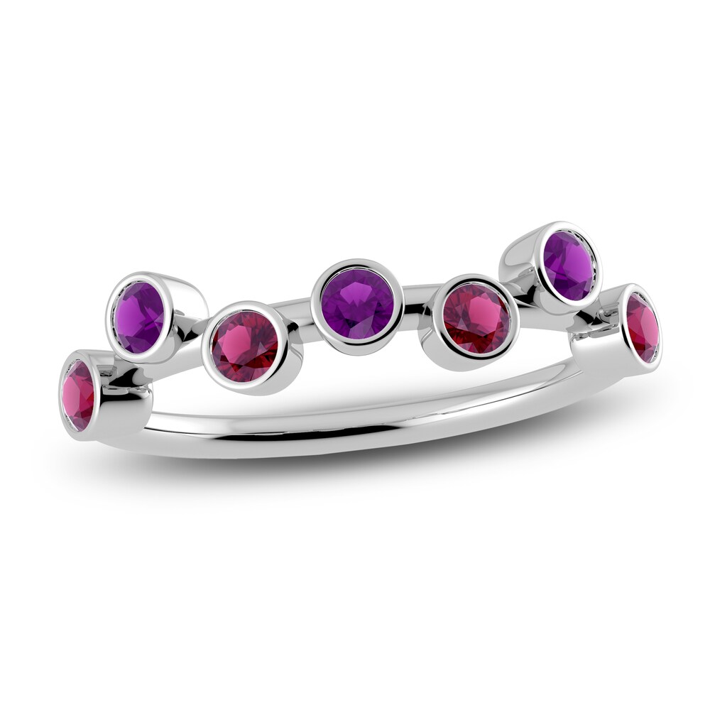 Juliette Maison Natural Amethyst & Natural Rhodolite Garnet Ring 10K White Gold t58ZJSUi [t58ZJSUi]