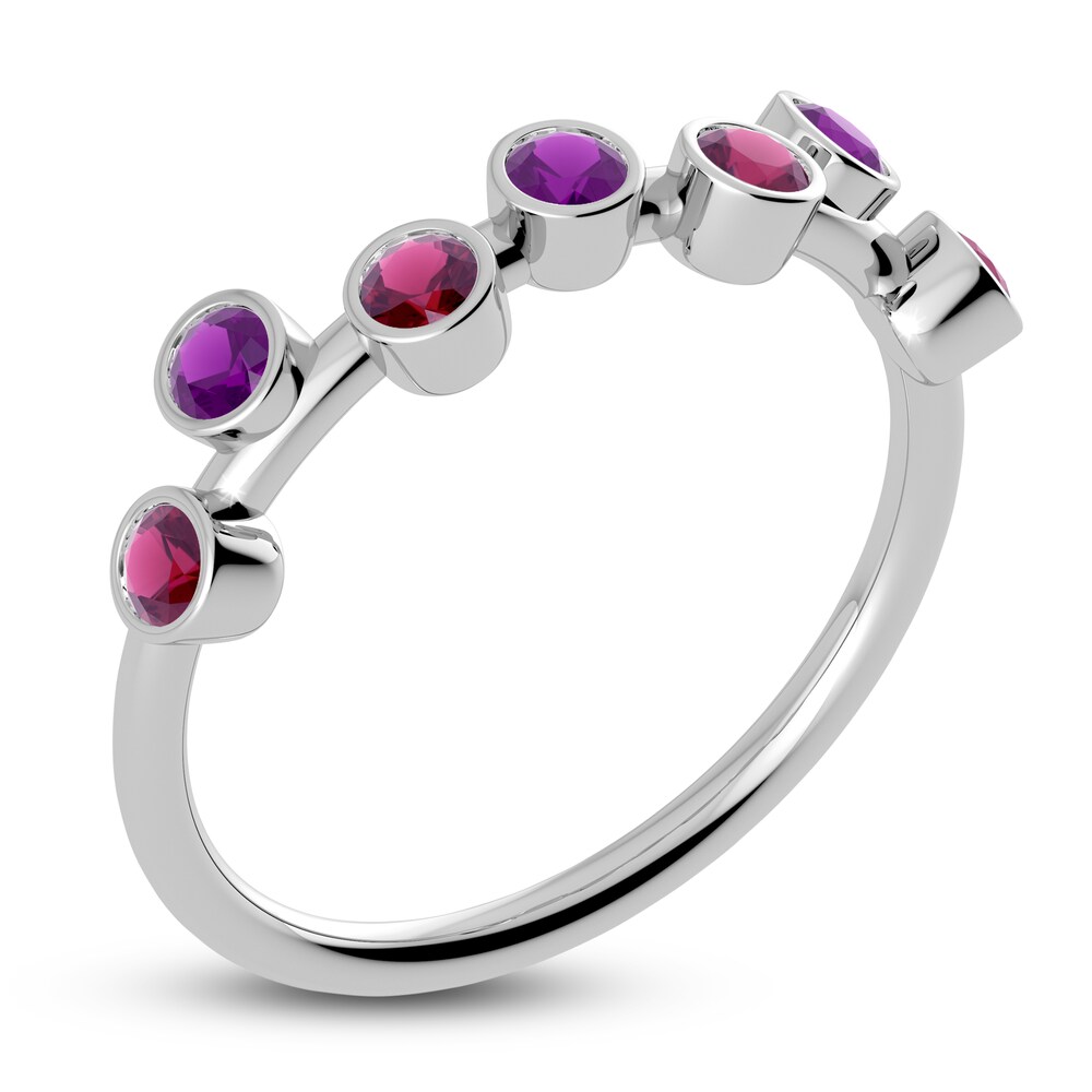 Juliette Maison Natural Amethyst & Natural Rhodolite Garnet Ring 10K White Gold t58ZJSUi