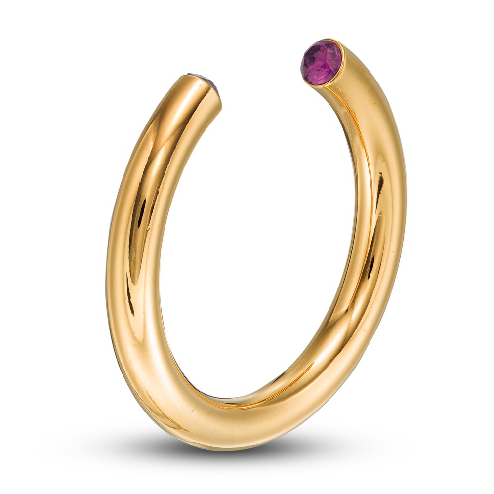 Stella Valle February Birthstone Ring Purple Crystal 18K Gold-Plated Brass tHIXuJt0