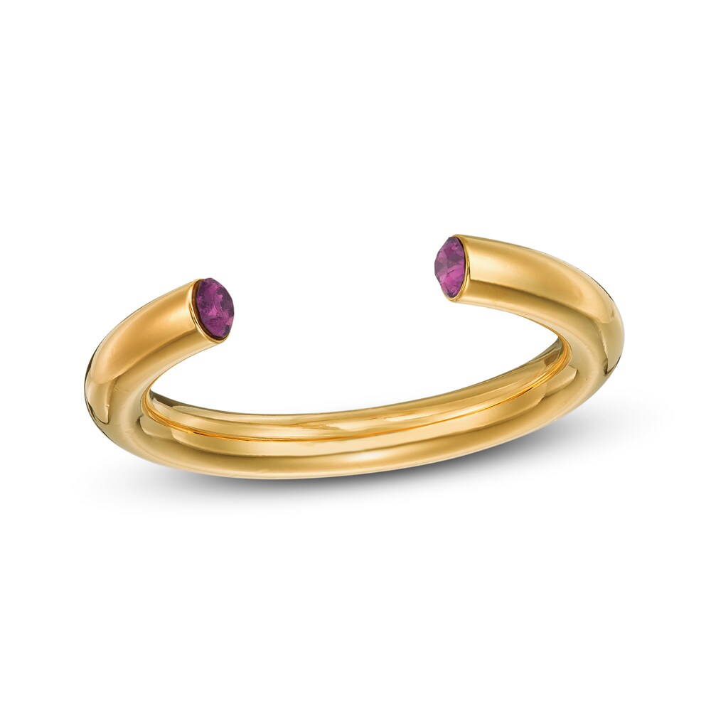 Stella Valle February Birthstone Ring Purple Crystal 18K Gold-Plated Brass tHIXuJt0