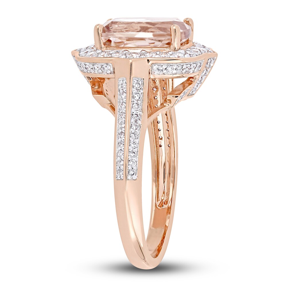 Natural Morganite Ring 5/8 ct tw Round 14K Rose Gold tIihbqyb