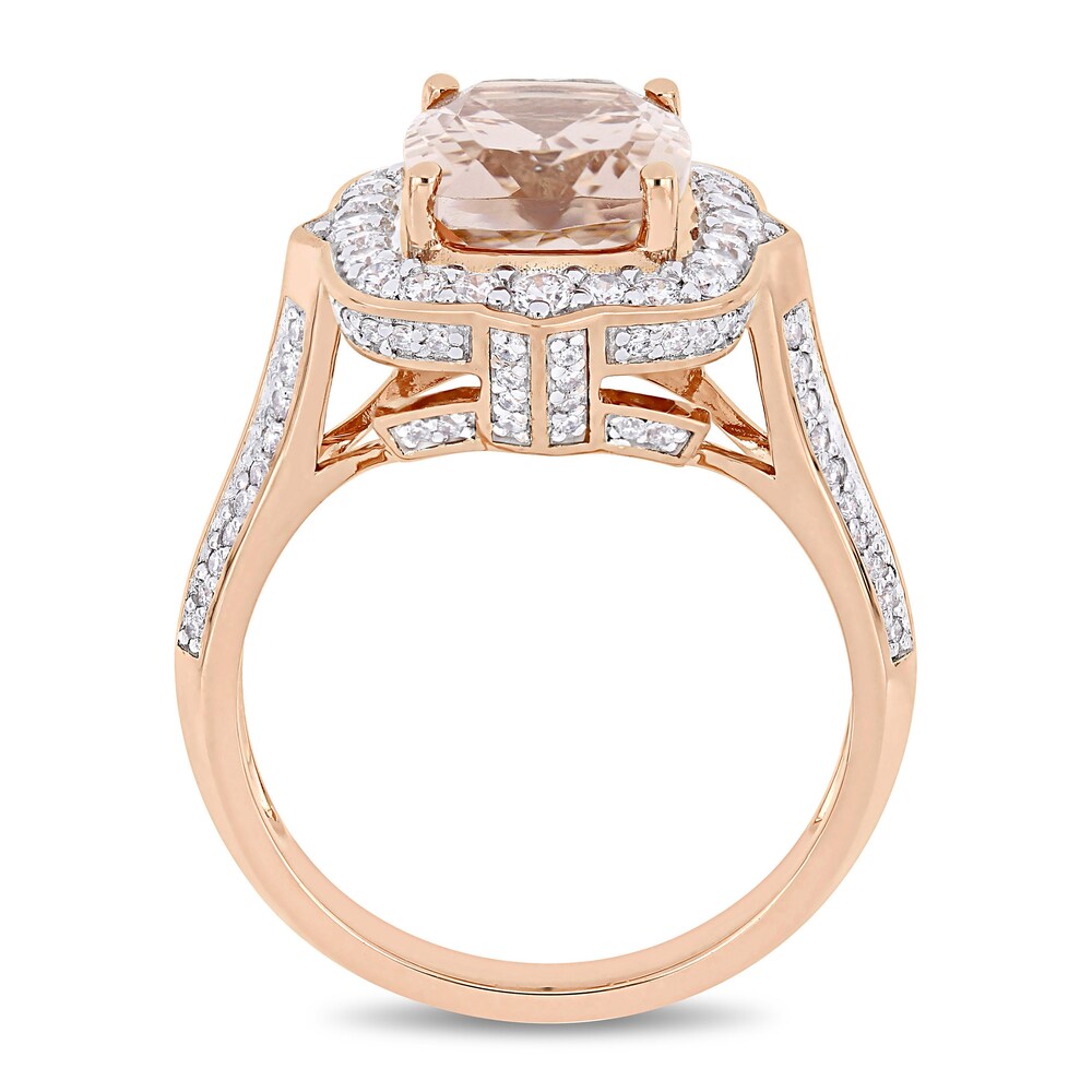 Natural Morganite Ring 5/8 ct tw Round 14K Rose Gold tIihbqyb