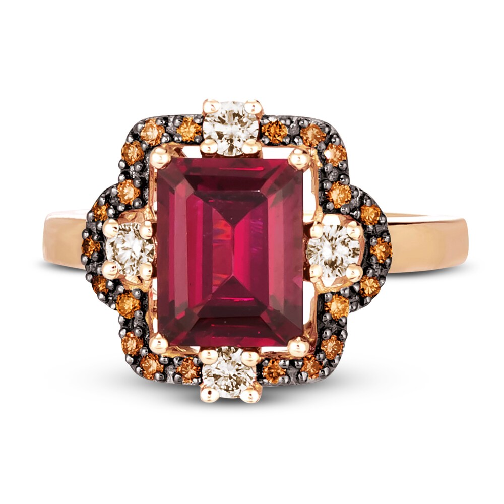 Le Vian Natural Rhodolite Garnet Ring 3/8 ct tw Diamonds 14K Strawberry Gold tTY6NW3g