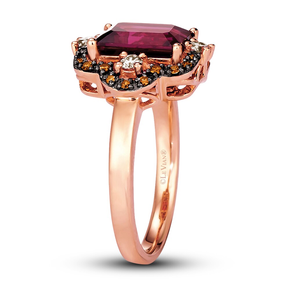 Le Vian Natural Rhodolite Garnet Ring 3/8 ct tw Diamonds 14K Strawberry Gold tTY6NW3g