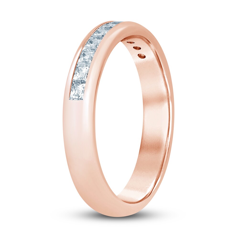 Diamond Wedding Band 1/2 ct tw Princess 14K Rose Gold tcIn1lfs