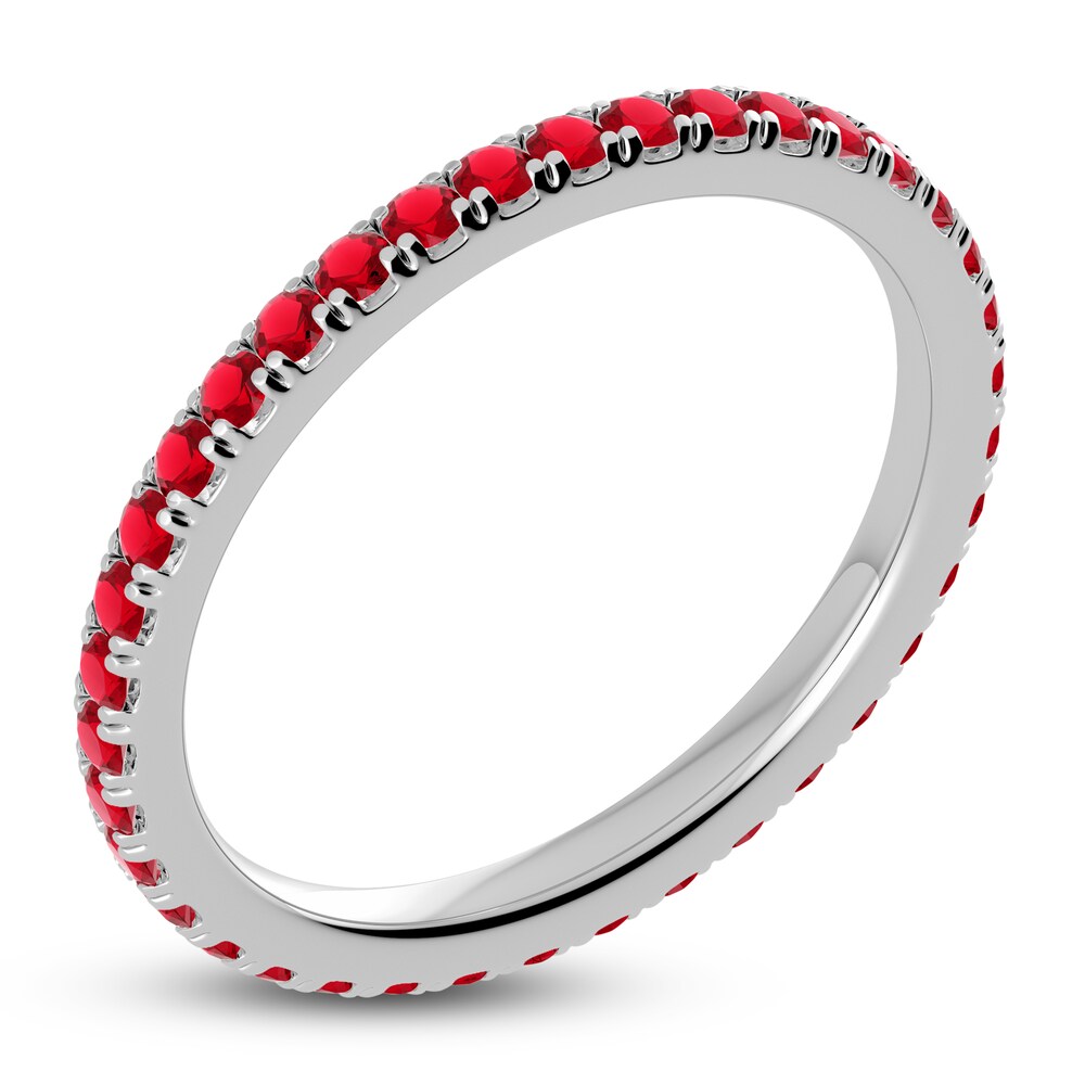 Juliette Maison Natural Ruby Eternity Ring 10K White Gold tgprqoNP