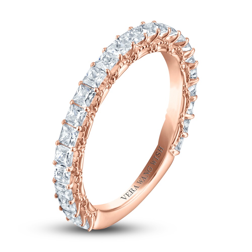 Vera Wang WISH Diamond Wedding Band 1 ct tw Princess 18K Rose Gold tqIWpX5u