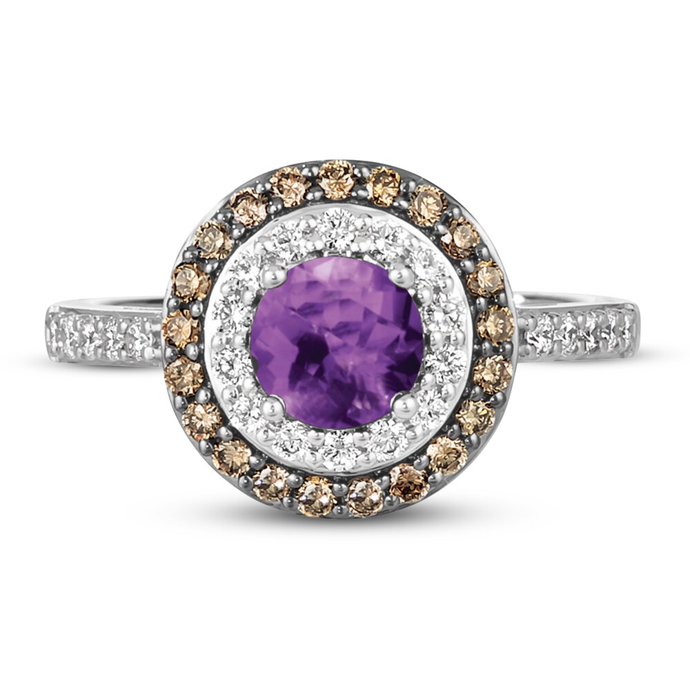 Le Vian Natural Amethyst Ring 5/8 ct tw Diamonds 14K Vanilla Gold tqz04tiS