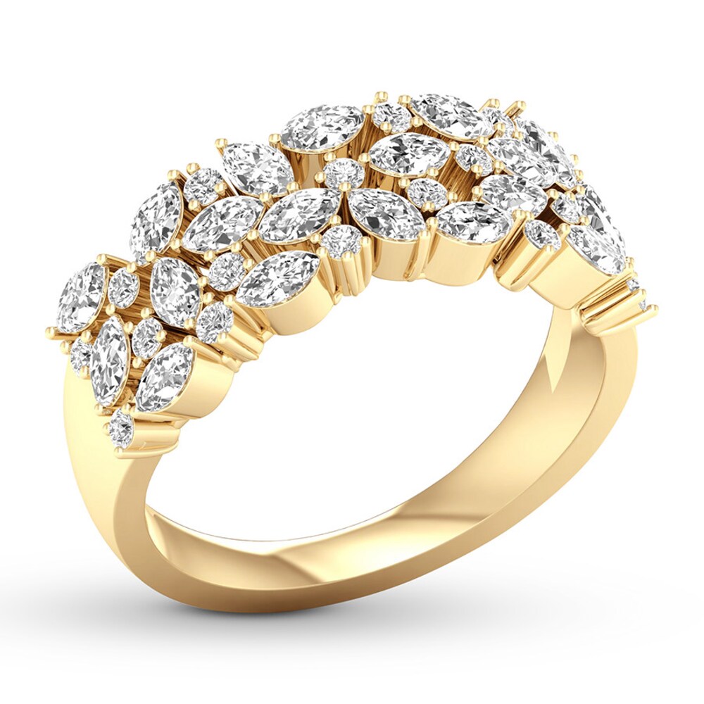 Diamond Anniversary Ring 1-1/5 ct tw Marquise/Round 14K Gold tsmb6eZG