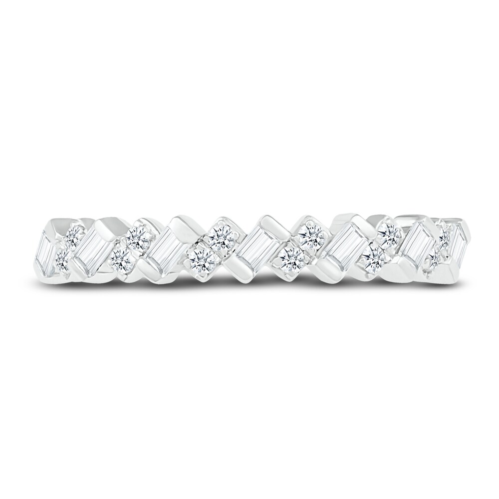 Diamond Stackable Ring 1/4 ct tw Baguette/Round 10K White Gold tyiflRzh