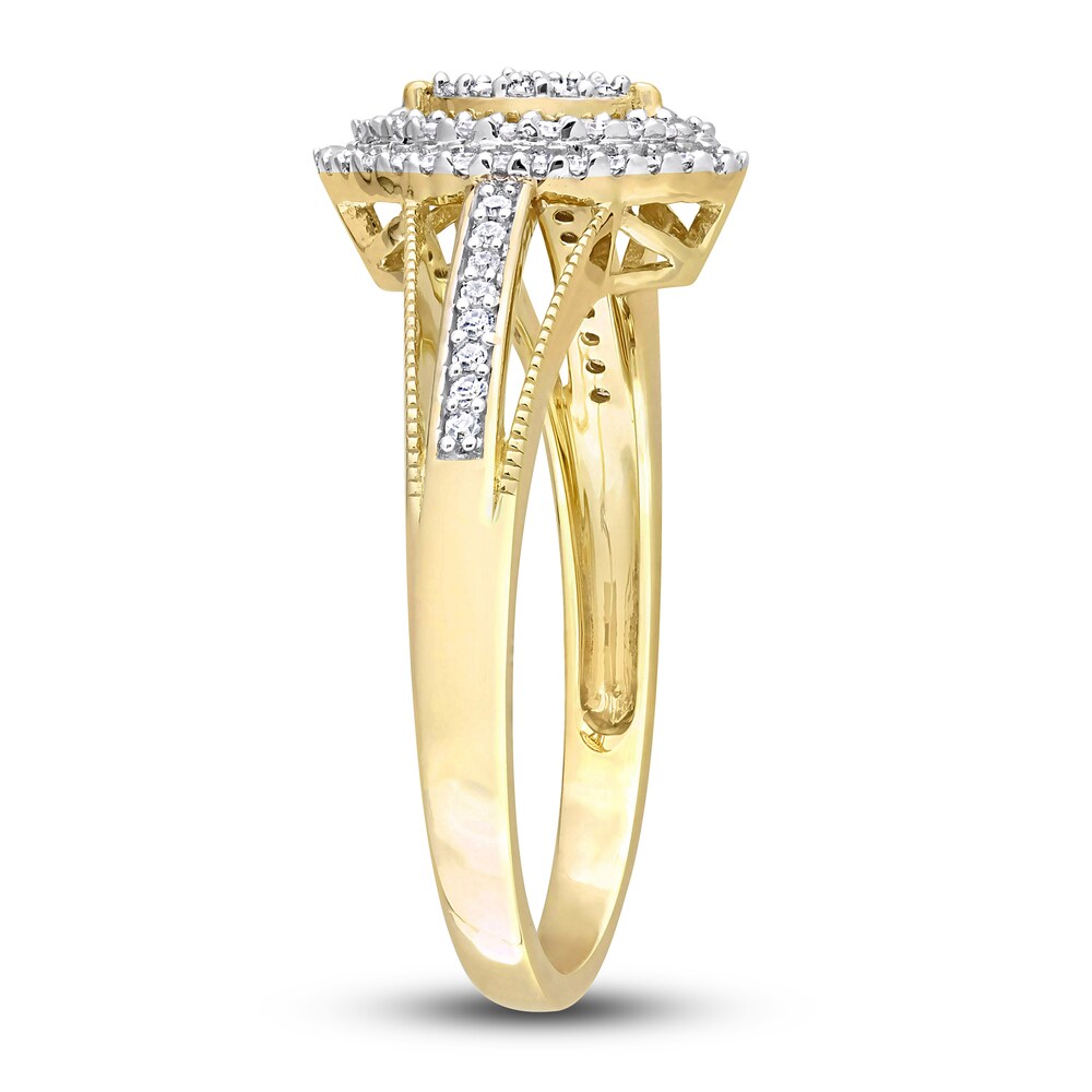 Diamond Marquise Ring 1/4 ct tw Round 10K Yellow Gold u9IsO3vm