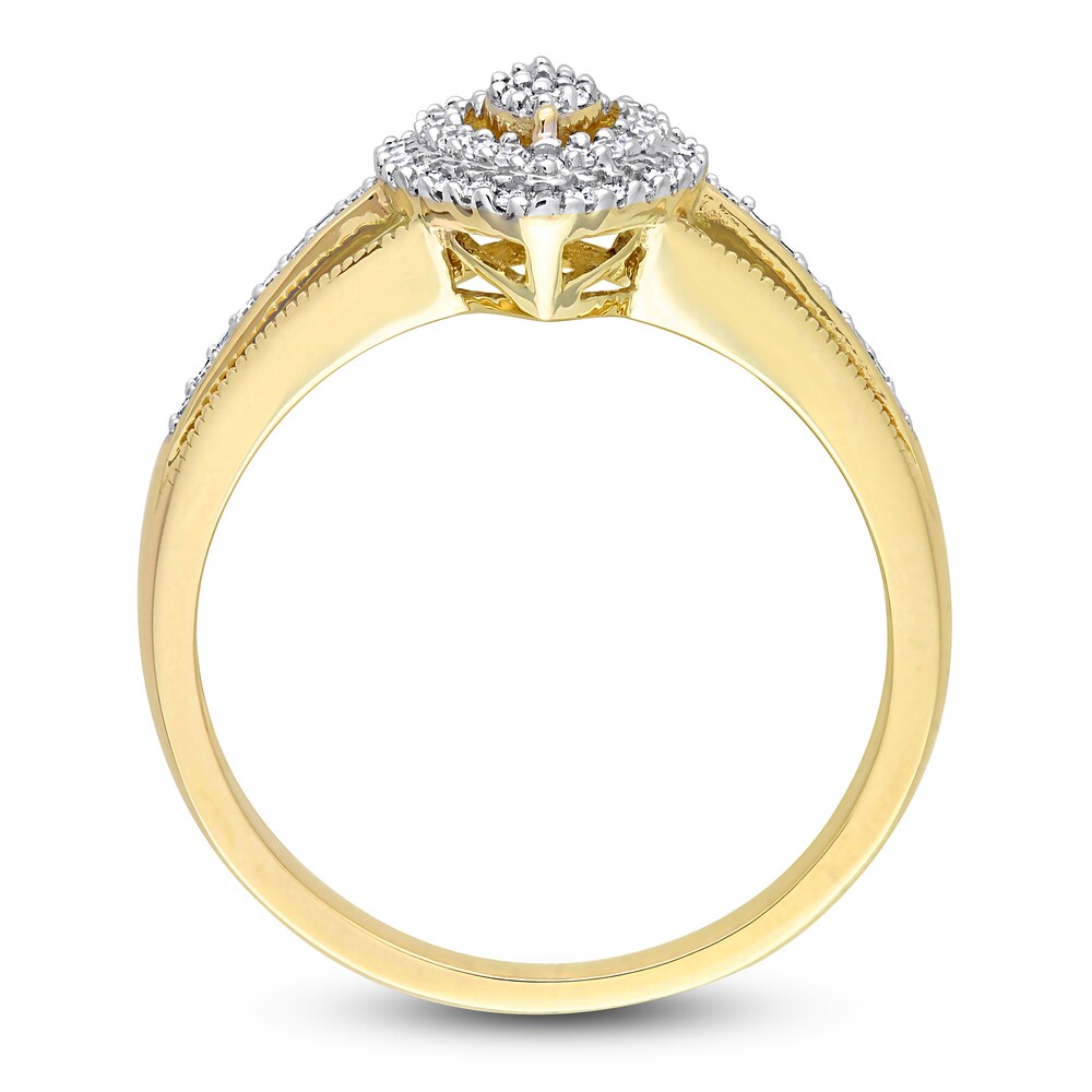 Diamond Marquise Ring 1/4 ct tw Round 10K Yellow Gold u9IsO3vm