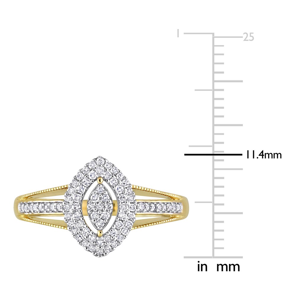 Diamond Marquise Ring 1/4 ct tw Round 10K Yellow Gold u9IsO3vm