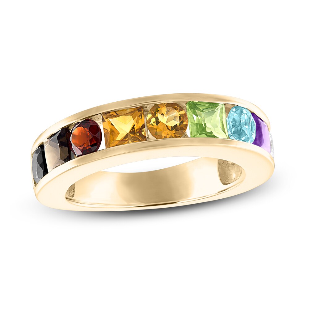 Love Proudly Ring Multi-Color Rainbow 14K Yellow Gold 7MM uIeTazhr