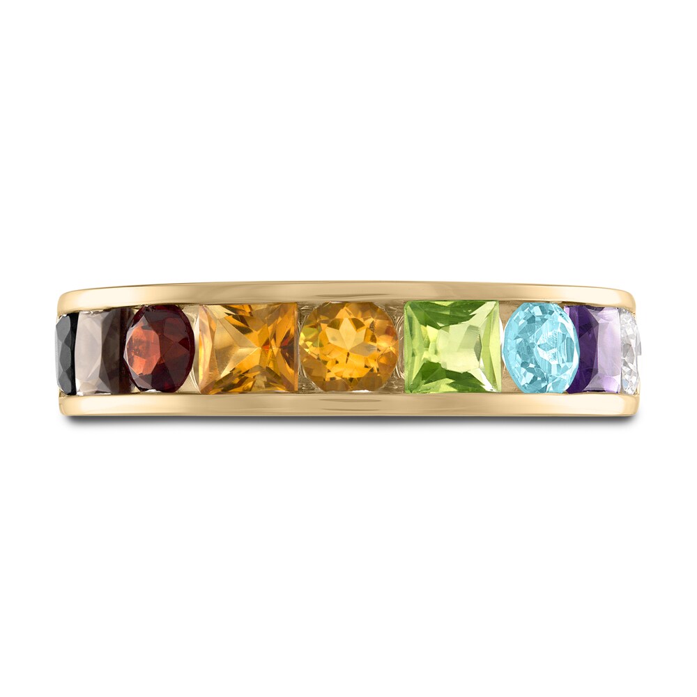 Love Proudly Ring Multi-Color Rainbow 14K Yellow Gold 7MM uIeTazhr