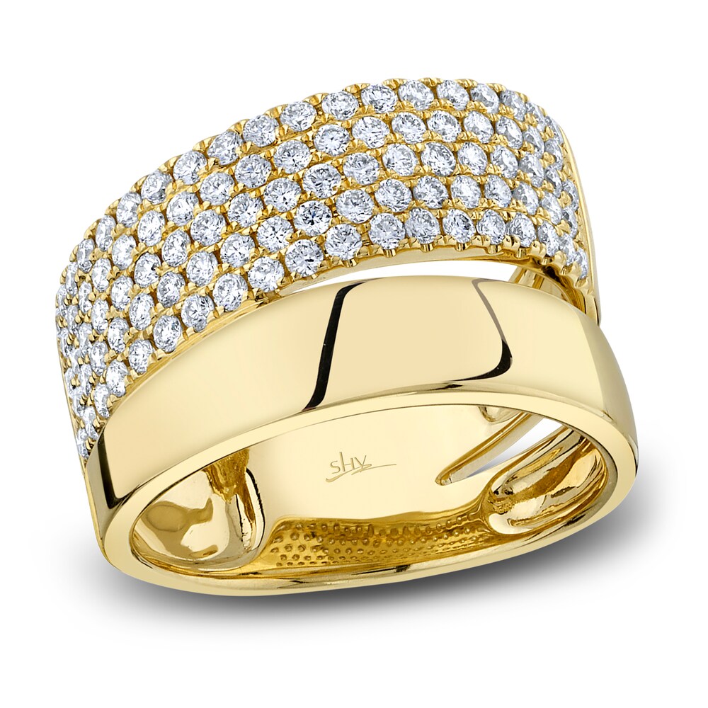 Shy Creation Diamond Pave Ring 1 ct tw Round 14K Yellow Gold SC55023031 uLokc2ev [uLokc2ev]