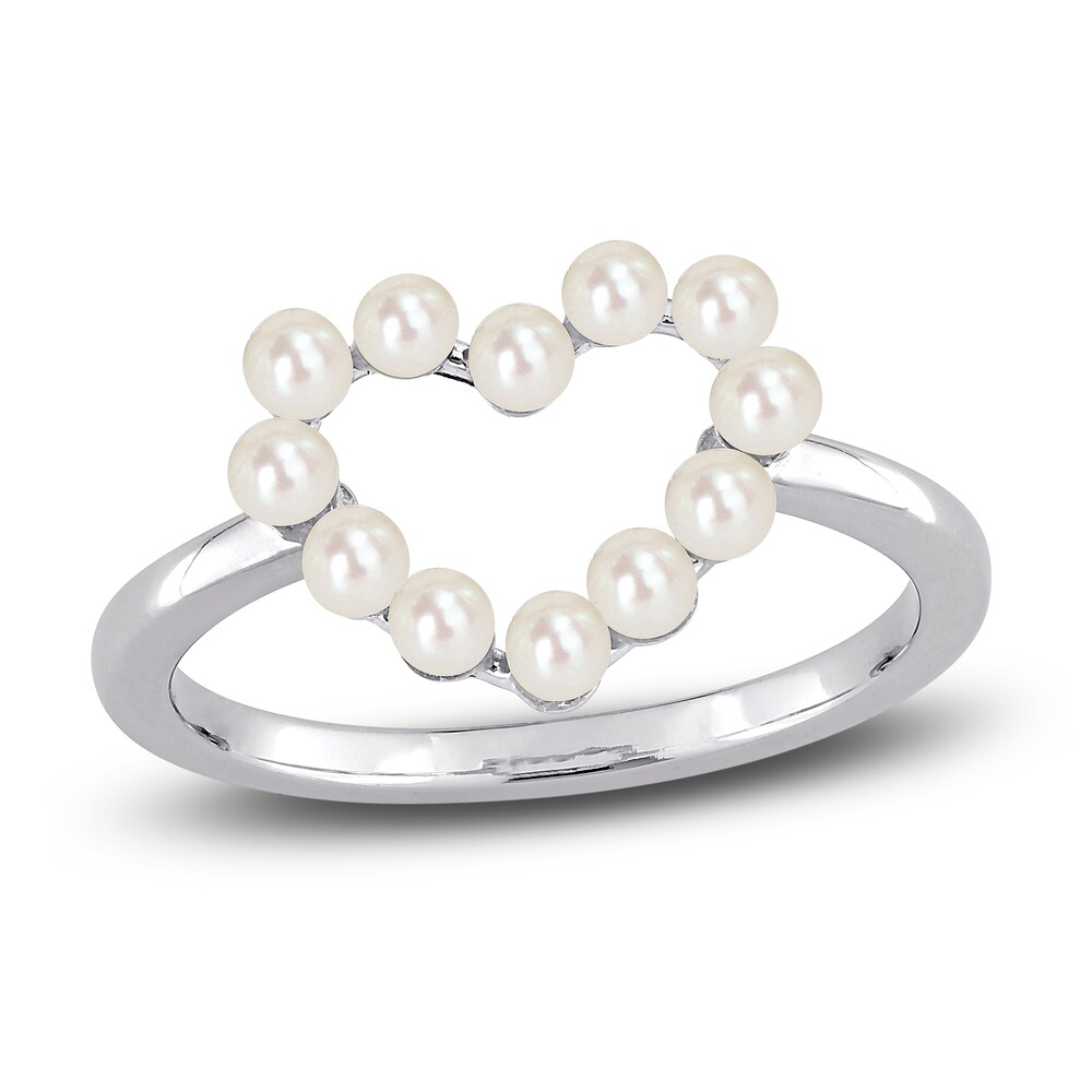 Cultured Freshwater Pearl Heart Ring 14K White Gold uZGHVaBx [uZGHVaBx]