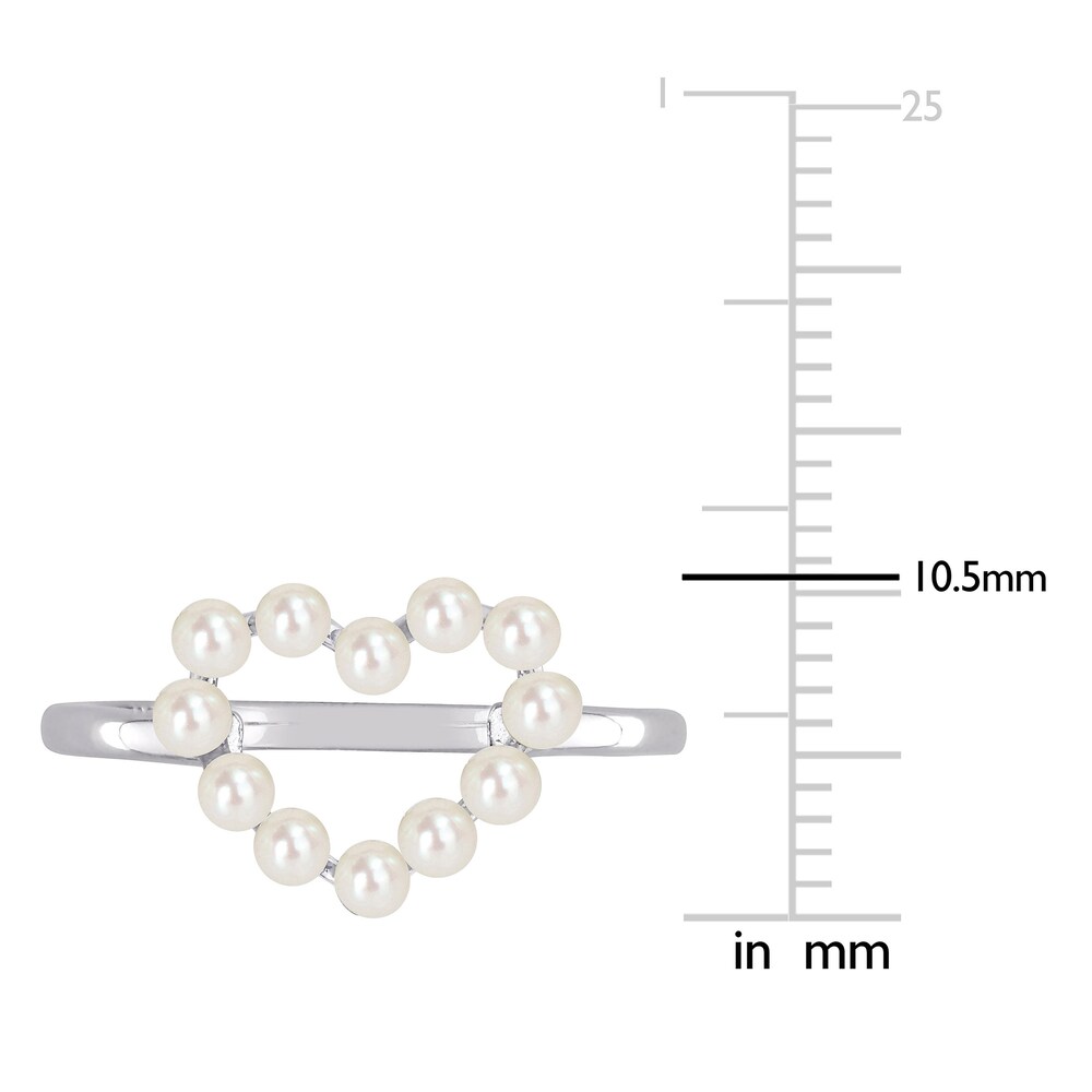Cultured Freshwater Pearl Heart Ring 14K White Gold uZGHVaBx