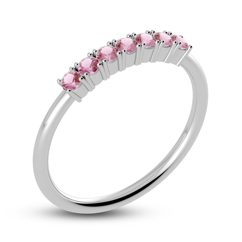 Juliette Maison Natural Pink Tourmaline Half Eternity Ring 10K White Gold uZy4wo89