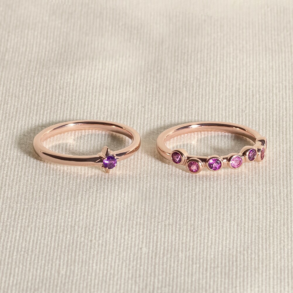 Juliette Maison Natural Ruby & Natural Aquamarine Ring 10K Rose Gold uaerhRwA