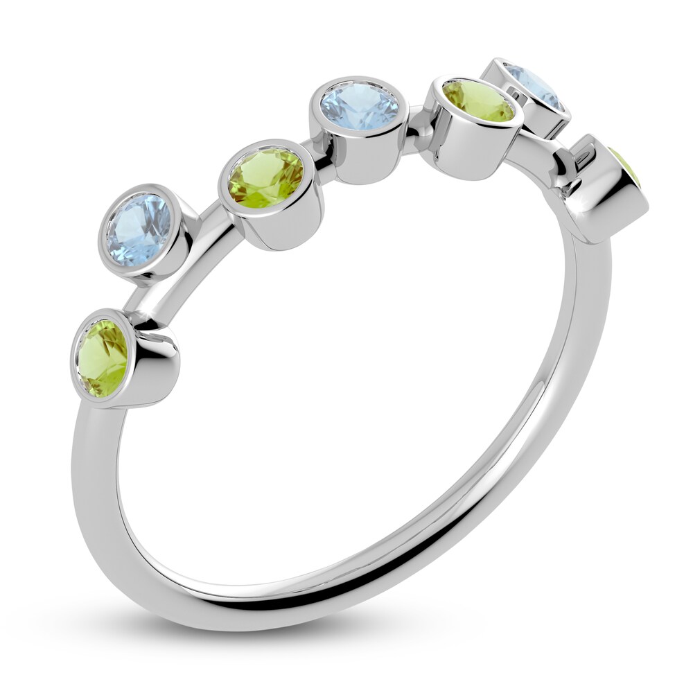 Juliette Maison Natural Peridot & Natural Aquamarine Ring 10K White Gold udA4chUS