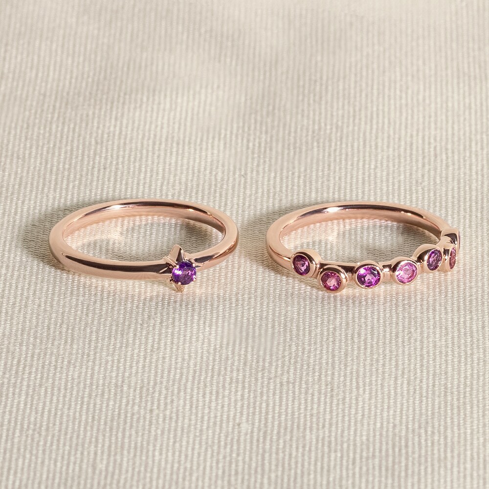 Juliette Maison Natural White Sapphire & Natural Amethyst Ring 10K Rose Gold ufqfXmJm