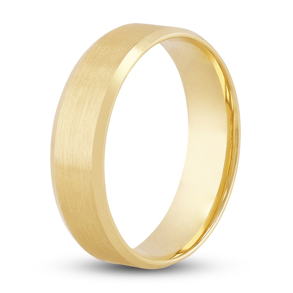 Men\'s Beveled Edge Wedding Band 14K Yellow Gold uhyyRd5R