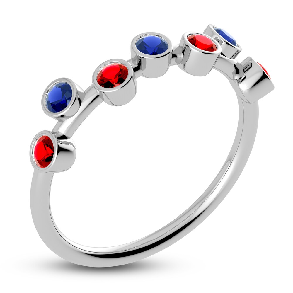 Juliette Maison Natural Ruby & Natural Blue Sapphire Ring 10K White Gold ukzfqMne