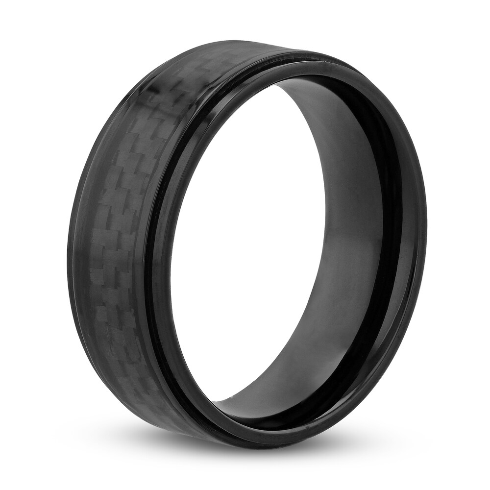 Wedding Band Black Titanium/Carbon Fiber 8mm utP5Vsc7