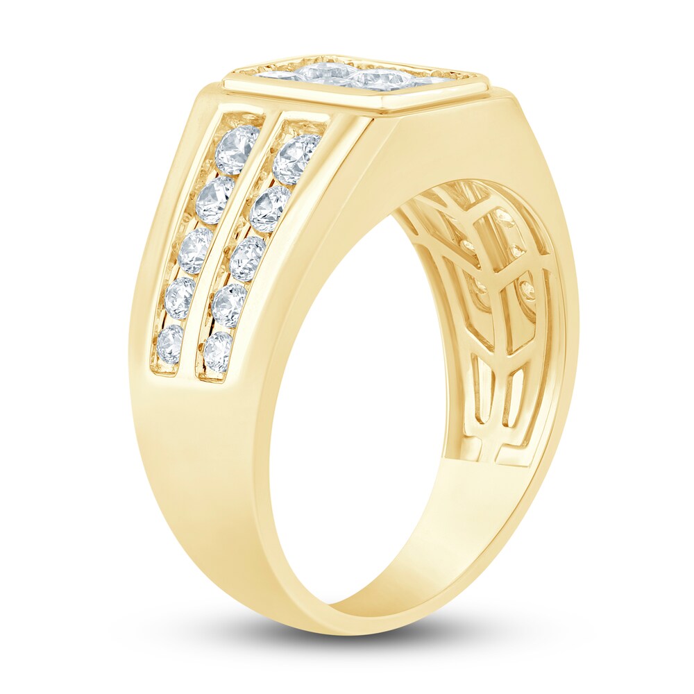 Men\'s Diamond Wedding Band 2 ct tw Princess/Round 14K Yellow Gold uzPhtWrb