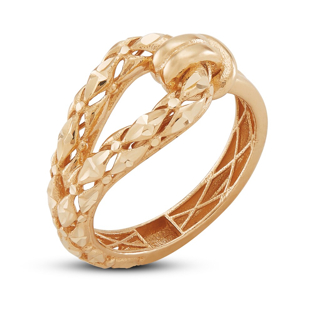 Italia D\'Oro Pierced Open Knot Ring 14K Yellow Gold v6lm6zwg