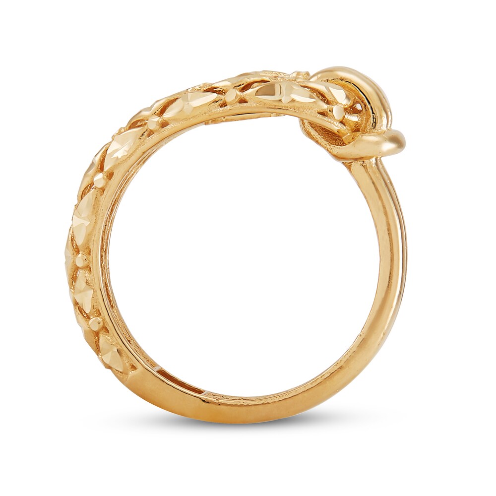 Italia D\'Oro Pierced Open Knot Ring 14K Yellow Gold v6lm6zwg