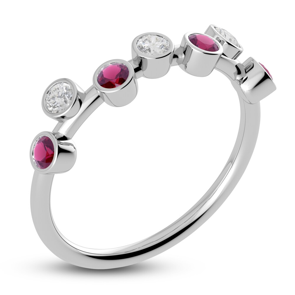 Juliette Maison Natural White Sapphire & Natural Rhodolite Garnet Ring 10K White Gold vKG6XKHu